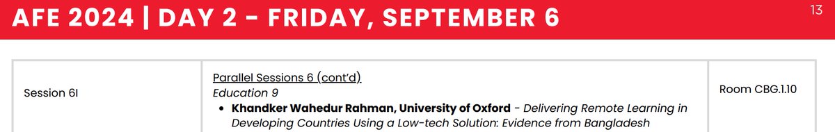Attending Advances with Field Experiments Conference at LSE. Will be presenting my work with Paul Glewwe, @AsadIslamBD, <a href="/shwetlena/">Shwetlena Sabarwal</a>, <a href="/uttamsha/">Uttam Sharma</a>, and <a href="/Xing_Xia/">Xing Xia</a> today. 

lse.ac.uk/geography-and-…