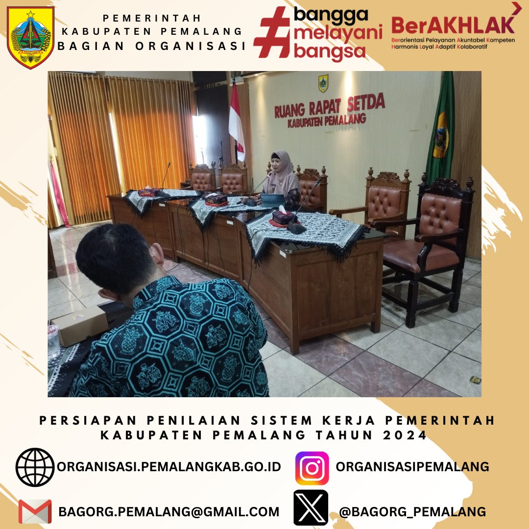 Kamis 5 September 2024, Bagian Organisasi menyelenggarakan rapat koordinasi persiapan Penilaian Penerapan Sistem Kerja pada Kabupaten/Kota Tahun 2024 oleh Kemenpan RB.