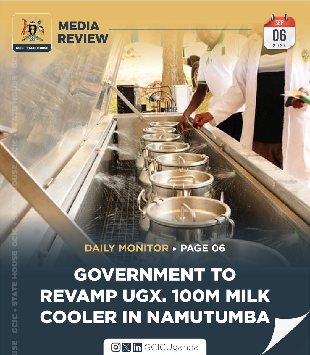 Government Citizen Interaction Centre (@gcicuganda) on Twitter photo The <a href="/GovUganda/">Government of Uganda</a> through <a href="/DDAUganda/">Dairy Development Authority</a> has unveiled plans to revamp a Shs100m milk cooler in Nakyere Village, Namutumba Sub-county, which has been idle for 17 years.
The milk cooler was a 2008/2009 financial year presidential initiative aimed at adding value to milk after the The <a href="/GovUganda/">Government of Uganda</a> through <a href="/DDAUganda/">Dairy Development Authority</a> has unveiled plans to revamp a Shs100m milk cooler in Nakyere Village, Namutumba Sub-county, which has been idle for 17 years.
The milk cooler was a 2008/2009 financial year presidential initiative aimed at adding value to milk after the