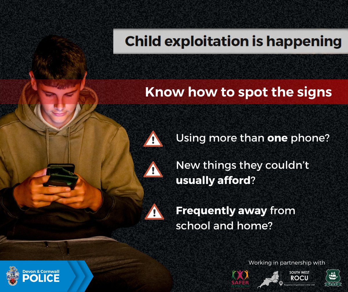 Know how to spot the signs of child exploitation. If you notice something that looks odd, report it. Your information could help us protect a vulnerable child.

➡️ Report online: orlo.uk/zg3p7
➡️ Call 101, or call 999 in an emergency, quoting Op Makesafe

#OpMakesafe