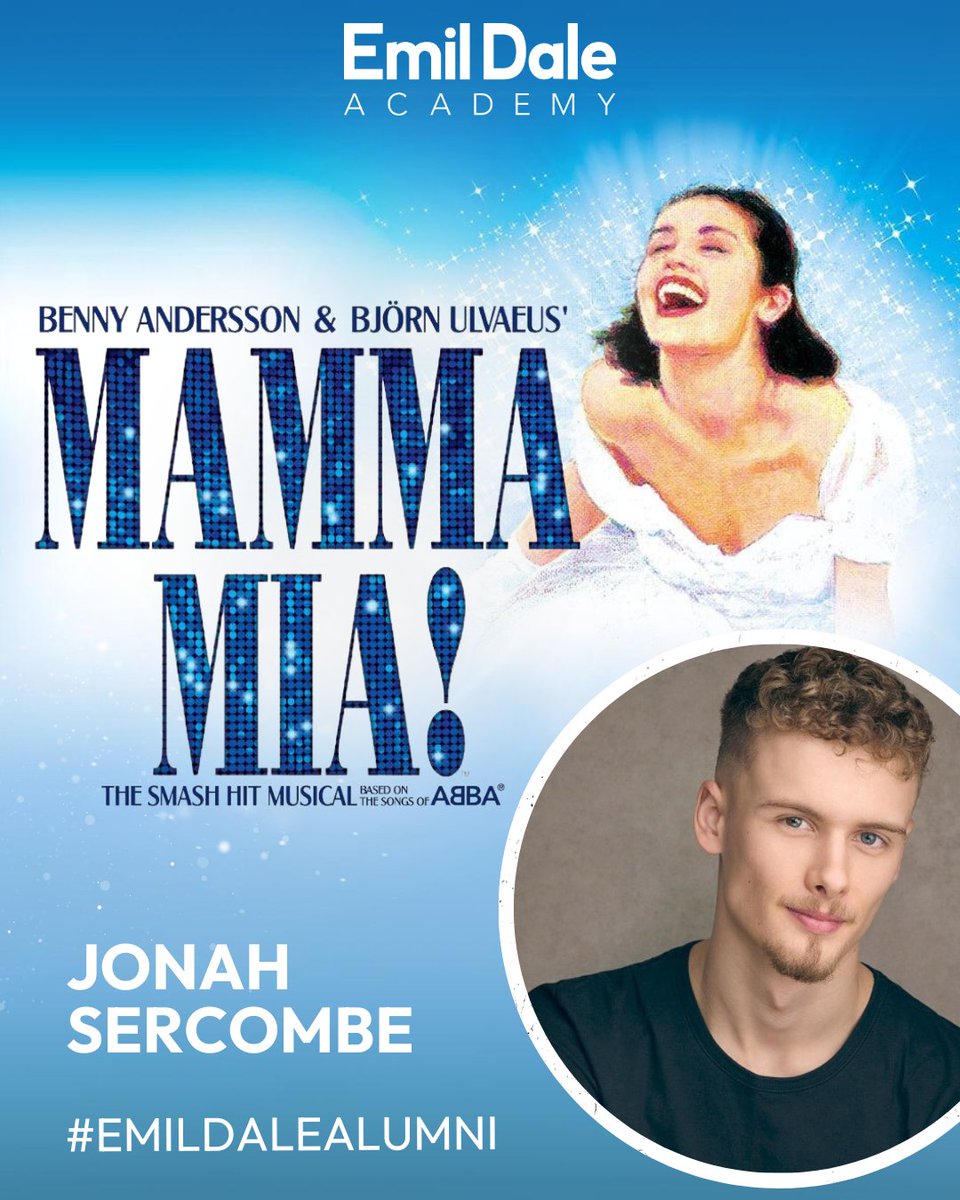 EmilDaleAcademy's tweet photo. ✨ MORE GRAD NEWS! ✨

A massive congratulations to Emil Dale Academy Alumni, Jonah Sercombe who will be joining the West End cast of Mamma Mia as Ensemble cover Sky!💫

We were already proud of you. ⭐️

#EmilDaleAlumni #theatre #emildale #sing #dance #act #mammamia https://t.co/0g8ouCCgZ1