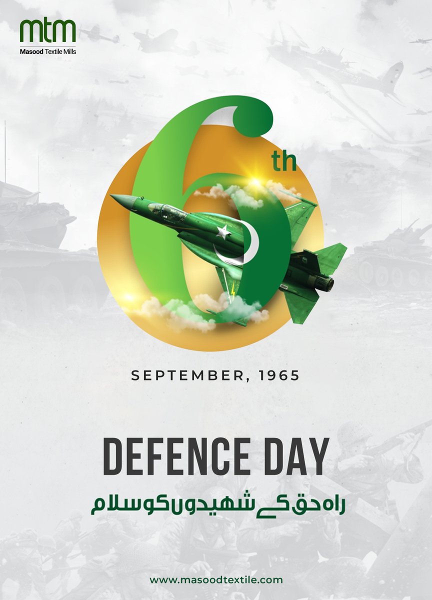 mtmtextile's tweet photo. @MasoodTextile proudly pays tribute to the courage, resilience, and unwavering spirit of our armed forces. May we continue to honor the legacy of our heroes and work towards a stronger, united, and prosperous Pakistan.#DefenceDay #PakistanZindabad #mtm https://t.co/DnxSnUYHsa