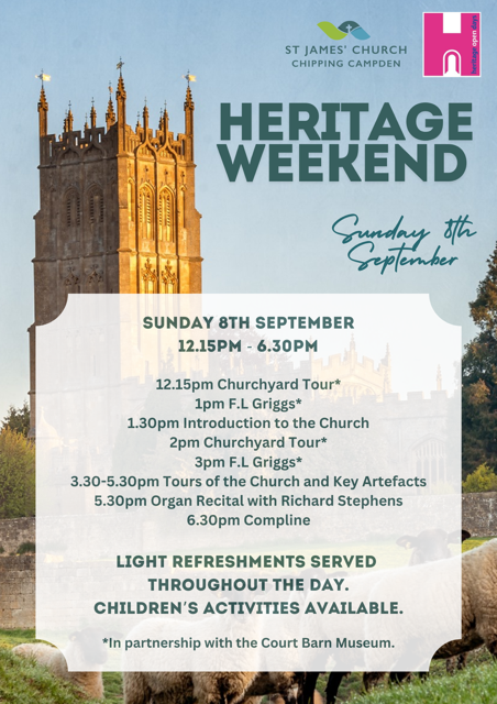 This weekend - a chance to learn more about the wonderful St James' church
Everyone welcome
#chippingcampden #cotswolds <a href="/GlosDioc/">The Diocese of Gloucester</a>