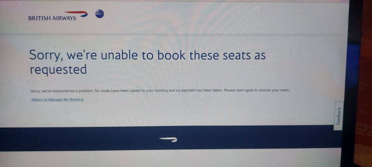luminouslea's tweet photo. @British_Airways why can't I pay to choose my seats? I've tried multiple browsers and different cards and get the same page. https://t.co/YEkhbYa7O5