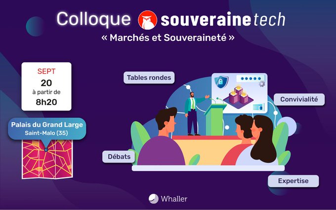 Whaller (@whaller_fr) on Twitter photo Découvrez l’avenir de la #SouverainetéNumérique : Rejoignez-nous au 2ème Colloque Souveraine Tech !
Le vendredi 20 septembre 2024, au Palais du Grand Large à Saint-Malo, Whaller a l'honneur de participer en tant que partenaire au 2ème Colloque <a href="/SouveraineTech/">Souveraine Tech</a>. Cet événement est Découvrez l’avenir de la #SouverainetéNumérique : Rejoignez-nous au 2ème Colloque Souveraine Tech !
Le vendredi 20 septembre 2024, au Palais du Grand Large à Saint-Malo, Whaller a l'honneur de participer en tant que partenaire au 2ème Colloque <a href="/SouveraineTech/">Souveraine Tech</a>. Cet événement est