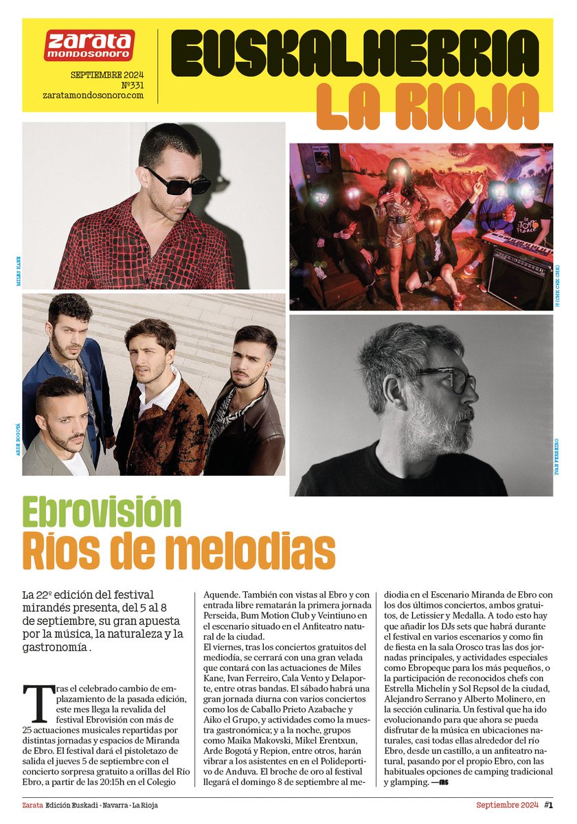 En el Zarata de Septiembre: Tatxers, Fobidden Colours, Chico Infierno, Reeler, Trini Fox, Thee Eliam, Krin, Ibai Garcia Blues Project, Endika Lahaine, Ebrovision, DalecandELA Fest, Sopela Kosta Fest, Estaciones Sonoras, Irun Zuzenean Festibala, BIME...

issuu.com/mondosonoro/do…