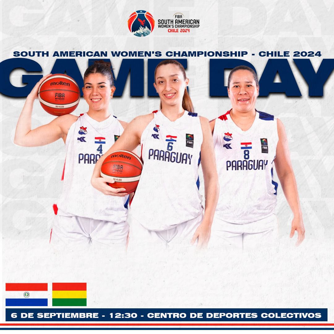 🇵🇾 DIA DE JUEGO  🇵🇾

🆚 Bolivia 🇧🇴 
🕛 12:30 hs
🏟️ Centro de Deportes Colectivos, Santiago 🇨🇱
💻 Transmite el canal de FIBA en YouTube

Vamos Paraguay 🔴⚪️🔵

#selefempy #TeamParaguay #suda2024