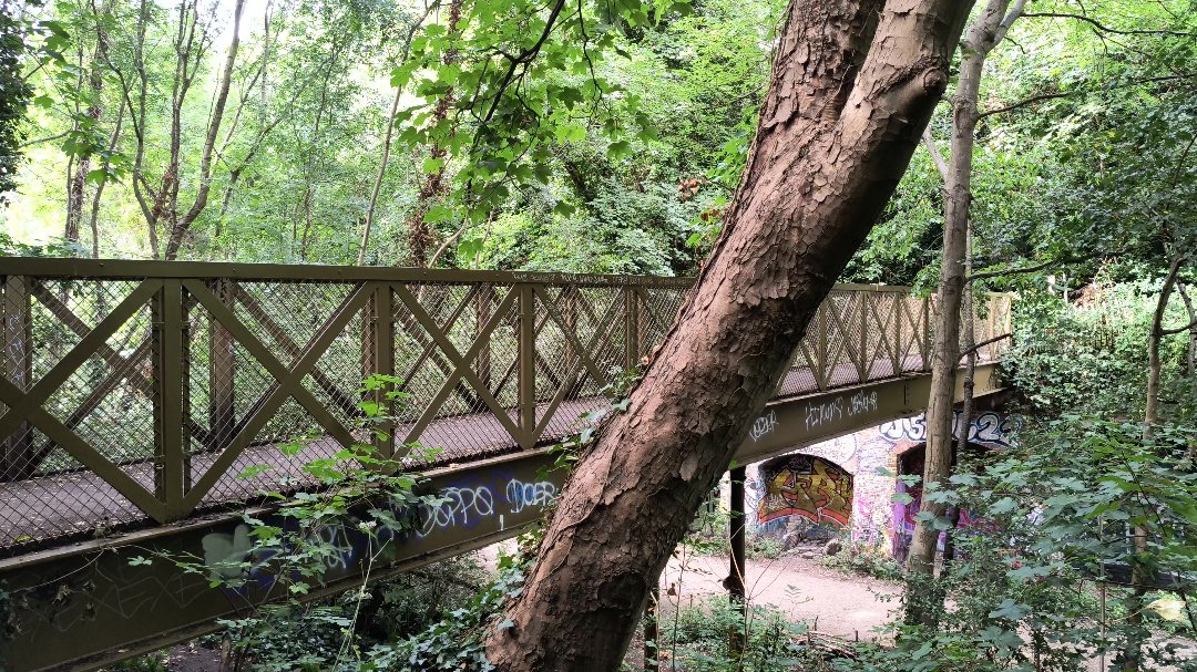 RobinHTrains's tweet photo. Stunning remains of #crouchendstation in North London. Now part of #parklandwalk and once planned as an extension to the #londonunderground 🎦 video link: https://t.co/vgYs03tGLd https://t.co/H5KGMDsq2B