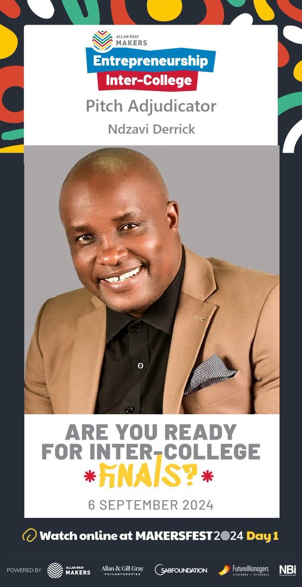 NdzaviDerrick's tweet photo. All the best to all the Entrepreneurs Pitching their Businesses today @AllanGrayMakers Fest 2024! Inter-College Finals
#MakersFest2024 #MakersFest #MakersFestLive https://t.co/op5sgBzVpD