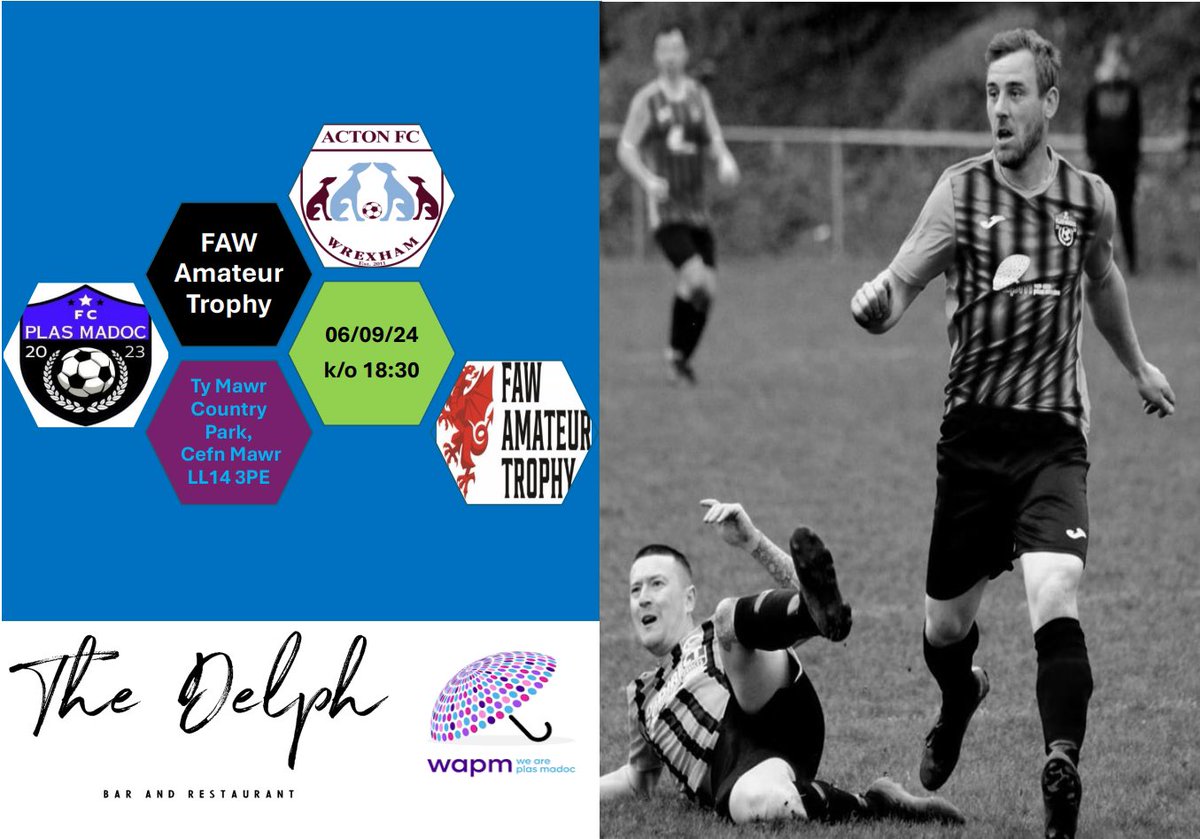 FC Plas Madoc (@fcplasmadoc) on Twitter photo Game Day 6/9/24
π <a href="/Acton_FC/">Acton Football Club</a>
π FAW Amateur Trophy
β° 18:30
ποΈ Ty Mawr Country Park, LL14 3PE
π± Updates on the Cymru Football App
Sponsored by <a href="/thedelph/">The Delph Restaurant and Bar</a> and <a href="/ArePlas/">We Are Plas Madoc</a>
#groundhopping
#futbology Game Day 6/9/24
π <a href="/Acton_FC/">Acton Football Club</a>
π FAW Amateur Trophy
β° 18:30
ποΈ Ty Mawr Country Park, LL14 3PE
π± Updates on the Cymru Football App
Sponsored by <a href="/thedelph/">The Delph Restaurant and Bar</a> and <a href="/ArePlas/">We Are Plas Madoc</a>
#groundhopping
#futbology