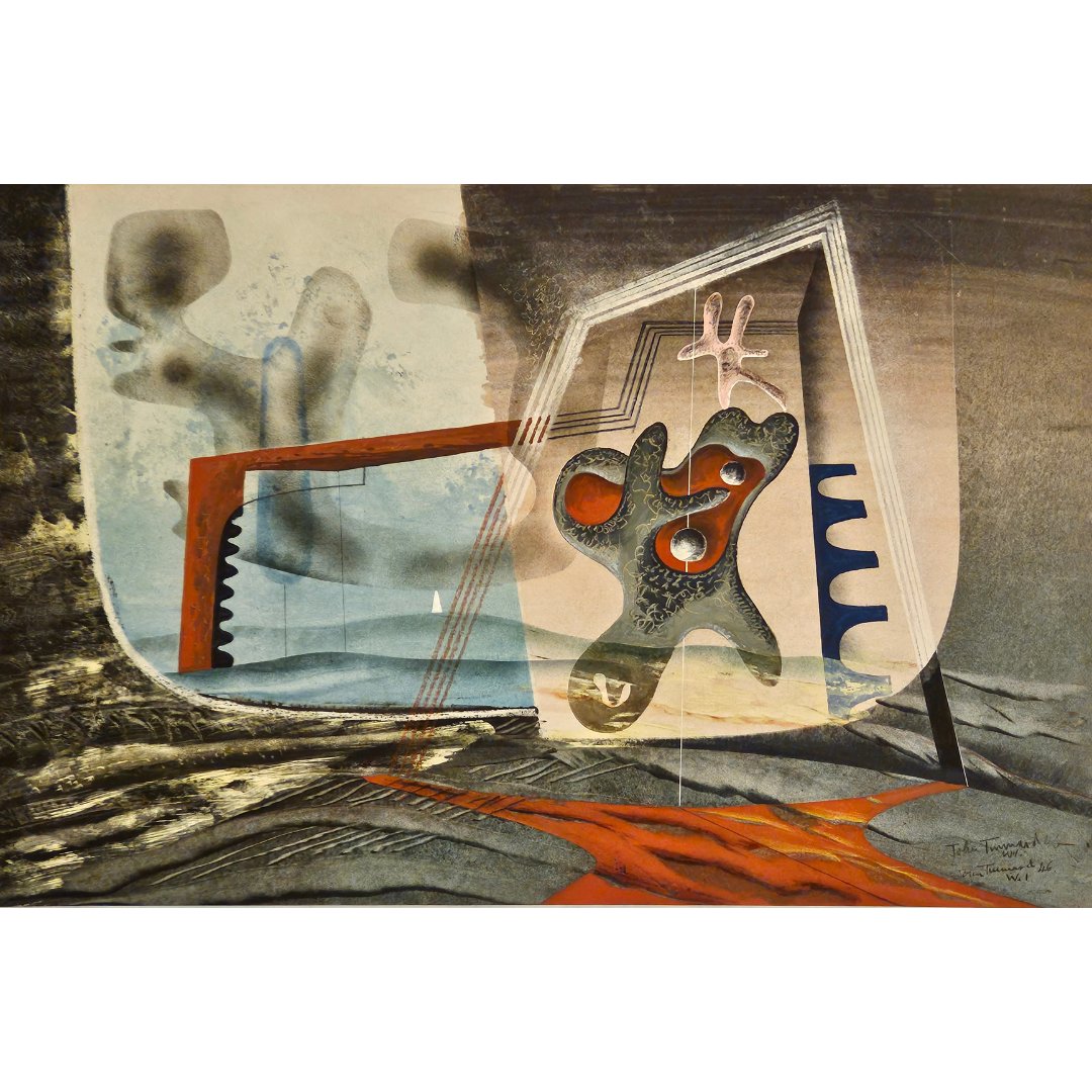 Image in previous tweet: John Tunnard – Pas de Deux (1946) gouache on card, 35.5 x 54cm, from the collection of Salford Museum &amp; Art Gallery.
<a href="/theFourdrinier/">theFourdrinier</a> <a href="/ace_national/">Arts Council England</a> <a href="/Paper_Gallery_/">PAPER</a> #artwriting #creativeartwriting #JohnTunnard #BritishSurrealism