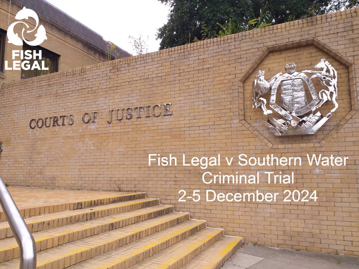 Fish Legal (@fishlegal_) on Twitter photo Last year, the criminal courts gave us permission to privately prosecute <a href="/SouthernWater/">Southern Water</a> for polluting the #River Test.
We’re in Court in Southampton today at the last hearing before trial.
Fish Legal v Southern Water. Criminal Trial 2-5 December 2024.
#makingpolluterspay Last year, the criminal courts gave us permission to privately prosecute <a href="/SouthernWater/">Southern Water</a> for polluting the #River Test.
We’re in Court in Southampton today at the last hearing before trial.
Fish Legal v Southern Water. Criminal Trial 2-5 December 2024.
#makingpolluterspay
