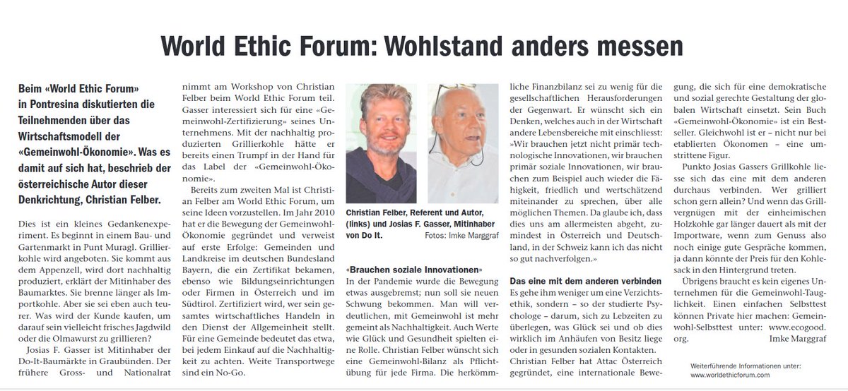 Bericht über das World Ethic Forum in Pontresina in der Engadiner Post: engadinerpost.ch/news/2024/09/0…