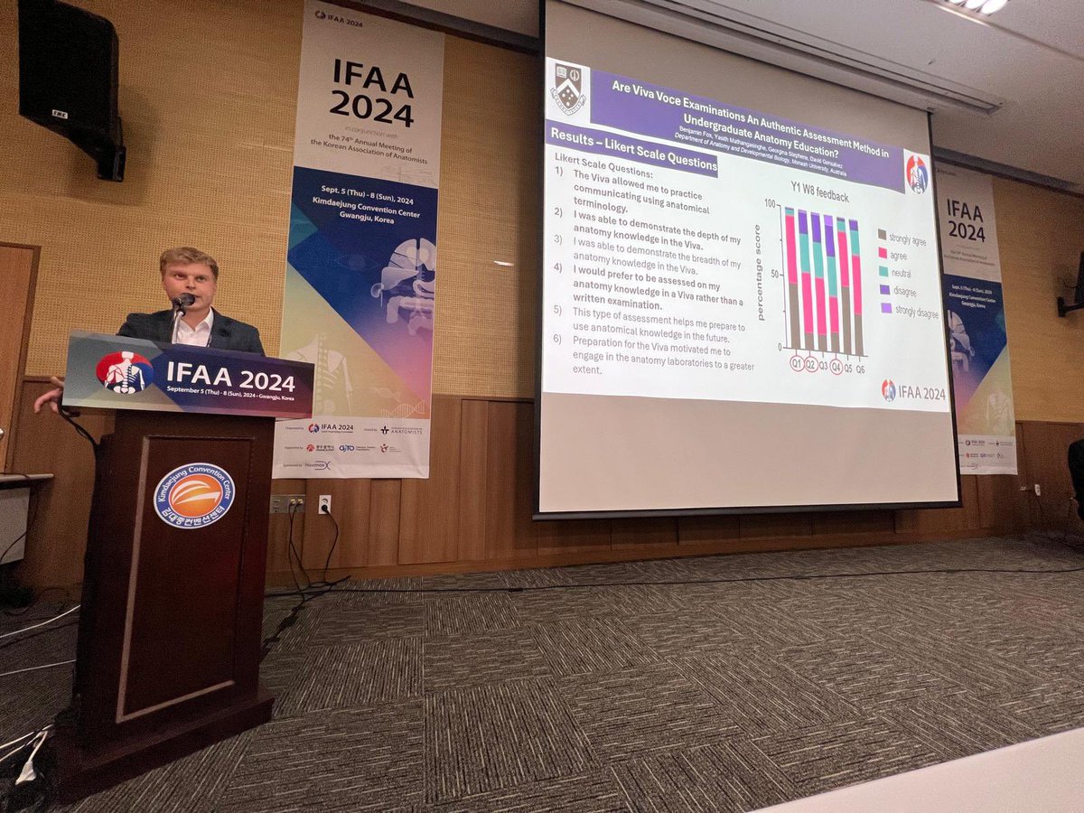 Amazing experience presenting at #IFA2024 South Korea, on the re-introduction of Viva Voce Exams in Undergraduate Medical Education. An authentic assessment tool recognised by students as key in preparation for postgraduate medicine #medical #education
