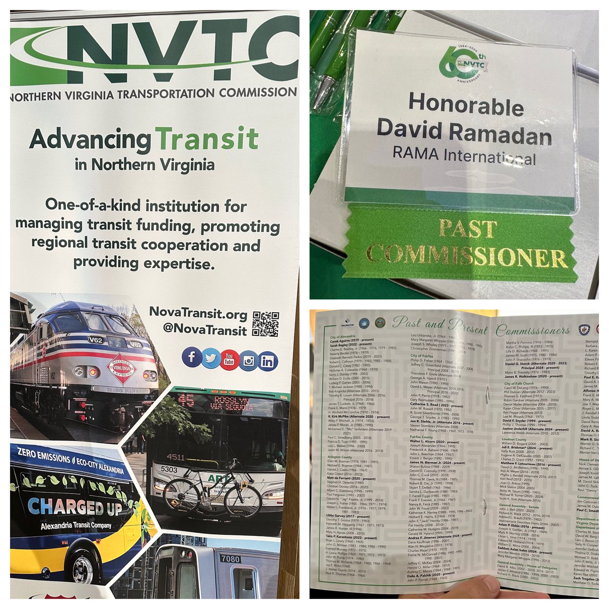 DavidIRamadan's tweet photo. I had the pleasure of attending the @NoVaTransit 60th anniversary event. It was an honor to serve as a Commissioner from 2012-2014 during my time in the @VaHouse of Delegates. Great to reconnect w friends &amp; former colleagues. Proud that my client @KeolisNA sponsoring the event. https://t.co/o1mkNBnfp1