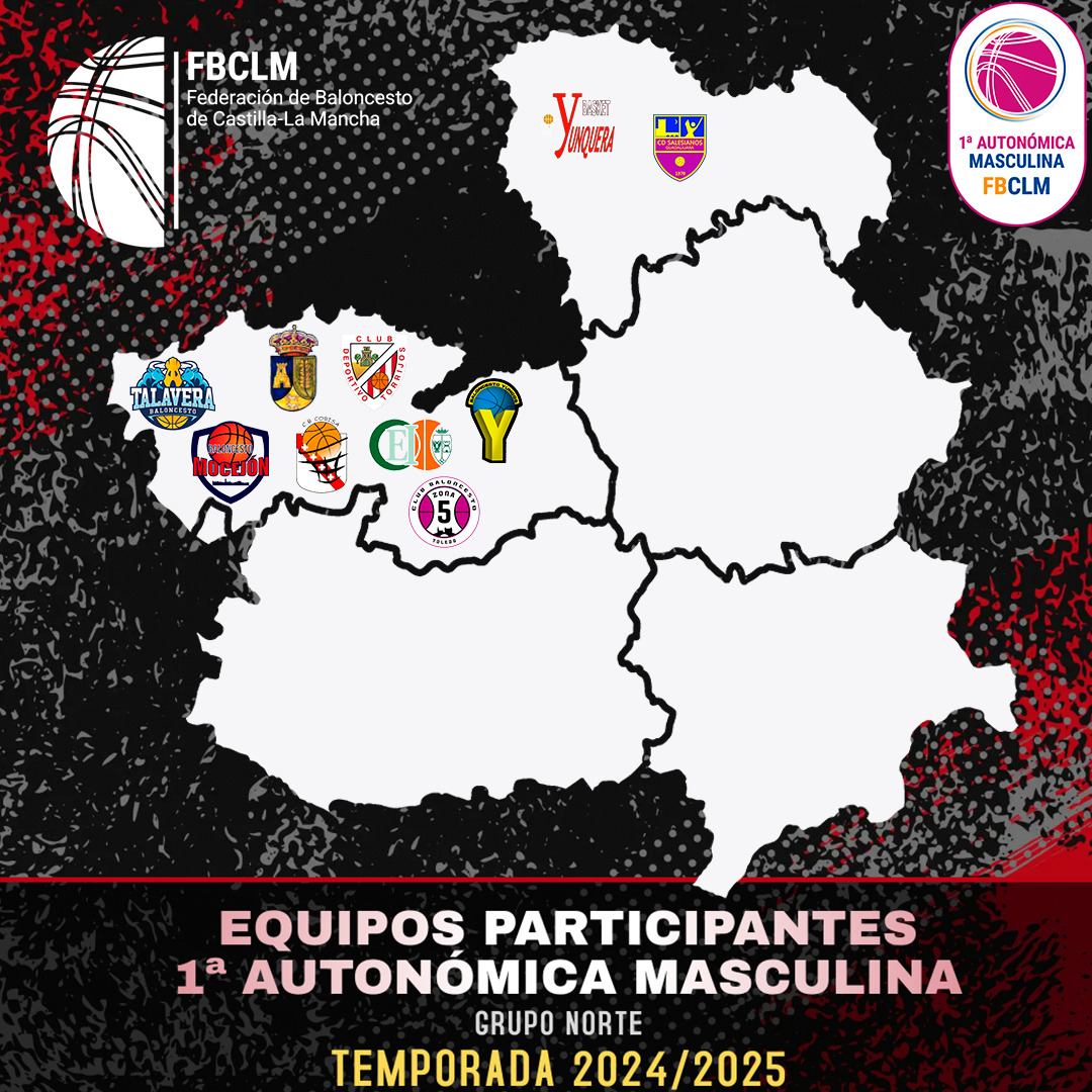 #Auto1MAS | Calendario Oficial Temporada 2024-2025 de la 1ª Autonómica Masculina de Castilla-La Mancha.
🏀GRUPO NORTE👇👇
📰 fbclm.net/auto1mas-calen…
#PasionXBasketCLM
