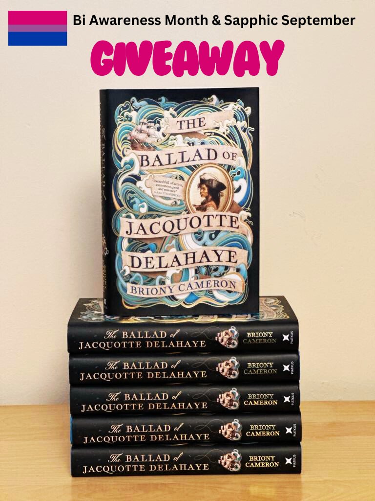 #Giveaway
for bi awareness month &amp; sapphic september im giving away SIX signed copies of THE BALLAD OF JACQUOTTE DELAHAYE!

To enter
⚔️like this post
🏴‍☠️follow me
🌊comment a queer book you love

UK only. giveaway ends 27 Sept

for US comment 🇺🇸 &amp; i'll look into a US giveaway too!