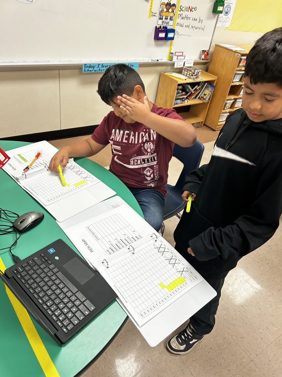 BluebonnetLions's tweet image. Having our accountability buddies check on our RenMath goals this morning! #learningissweet #LIM @Ms_Martin2018