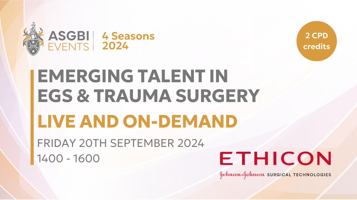 Are you looking towards the next step in your career pathway?  Our Emerging Talent in EGS &amp; Trauma Surgery webinar on 20th September may help!  With lively discussion around careers, exams and trauma fellowships, registration is free for ASGBI members and £30 for non-members.