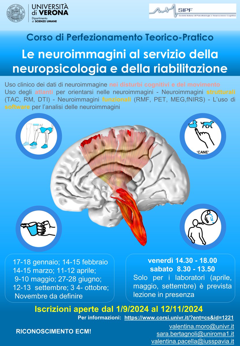 NPSY-Lab.VR (@npsyvr) on Twitter photo Felici di proporvi le date per il Corso Teorico-Pratico #ECM per comprendere le #neuroimmagini e i correlati anatomici delle lesioni, per la #ricerca e per la #riabilitazione <a href="/UniVerona/">Università di Verona</a>—> corsi.univr.it/?ent=cs&id=1221 per info <a href="/ValeMoroUnivr/">Valentina Moro</a> <a href="/valepacella/">Valentina Pacella</a> <a href="/bertagnoli_sara/">Sara Bertagnoli</a> #SIPF <a href="/SIPFNC/">SIPF</a> Felici di proporvi le date per il Corso Teorico-Pratico #ECM per comprendere le #neuroimmagini e i correlati anatomici delle lesioni, per la #ricerca e per la #riabilitazione <a href="/UniVerona/">Università di Verona</a>—> corsi.univr.it/?ent=cs&id=1221 per info <a href="/ValeMoroUnivr/">Valentina Moro</a> <a href="/valepacella/">Valentina Pacella</a> <a href="/bertagnoli_sara/">Sara Bertagnoli</a> #SIPF <a href="/SIPFNC/">SIPF</a>