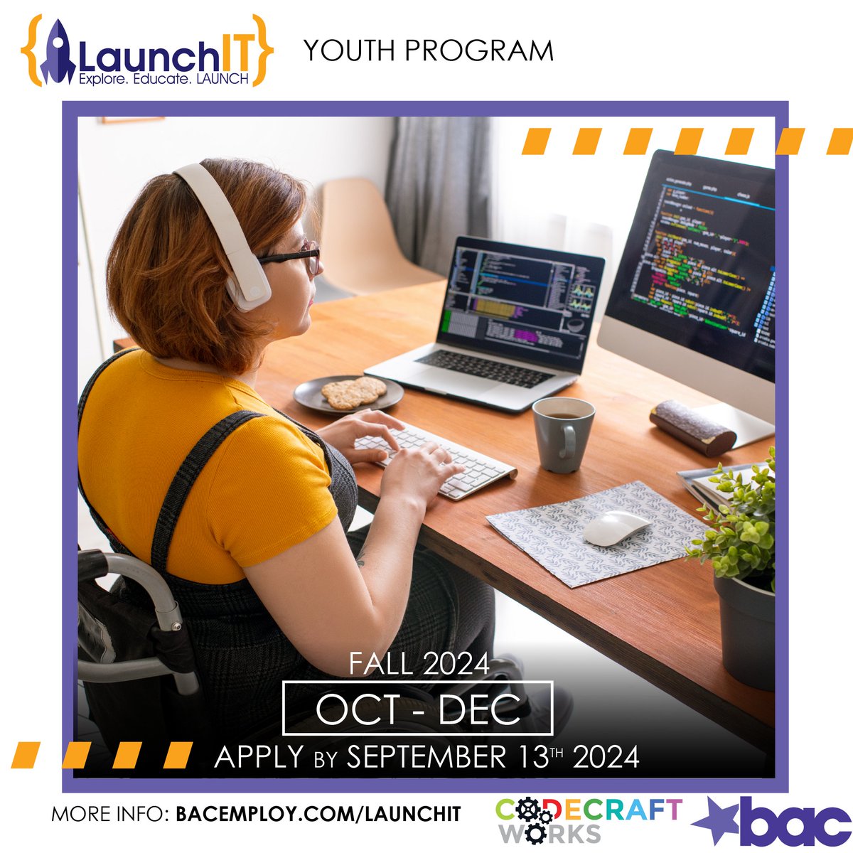 BACEmploy's tweet image. ⏳ Just 1 Week Left to Register for our LaunchIT Youth Program Click IT! ⏳ Join us this fall for an immersive web development program!

🔗 Spots are filling fast, register today: bit.ly/3yUHB2d

#InformationalTechnology #FutureTech #webdevelopment #webdevelopers
