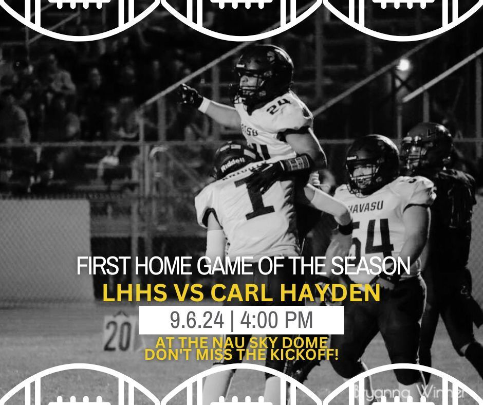 IT’S GAMEDAY FOR YOUR LHHS VARSITY KNIGHTS!!! 

🆚: Carl Hayden
🗓: September 6, 2024
📍: Flagstaff, AZ
⏰: 4:00 PM PT
📰: rb.gy/g61eys
🎥: rb.gy/dv0xbj
📸: Bryanna Winner 

#KnightUp⚔️