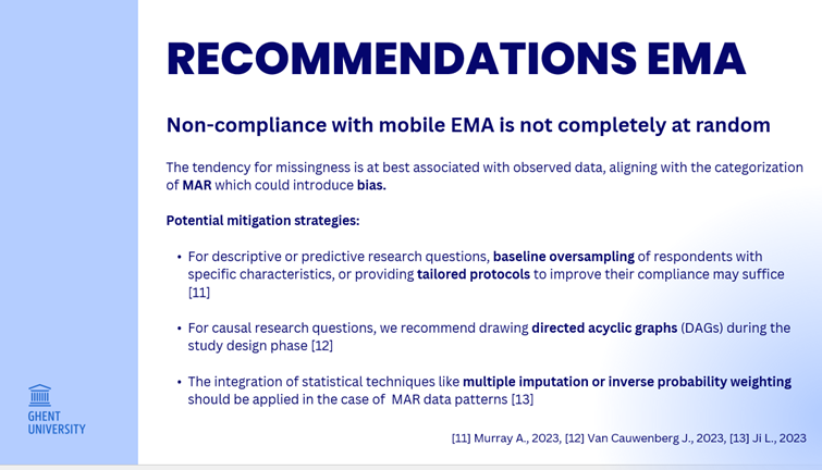 Sofie Compernolle (@sof_compernolle) on Twitter photo Presented this morning at the #EHPS2024 conference on older adults' non-compliance with mobile EMA. Discussed MAR missingness and bias, plus mitigation strategies. Huge thanks to the chair <a href="/frank_doyle4/">Frank Doyle</a> and everyone who attended! <a href="/PA_Health_UGent/">PA & Health</a> <a href="/EHPSDigiHealth/">EHPS Digital Health & Computer-Tailoring (SIG)</a> #EHPS2024 Presented this morning at the #EHPS2024 conference on older adults' non-compliance with mobile EMA. Discussed MAR missingness and bias, plus mitigation strategies. Huge thanks to the chair <a href="/frank_doyle4/">Frank Doyle</a> and everyone who attended! <a href="/PA_Health_UGent/">PA & Health</a> <a href="/EHPSDigiHealth/">EHPS Digital Health & Computer-Tailoring (SIG)</a> #EHPS2024