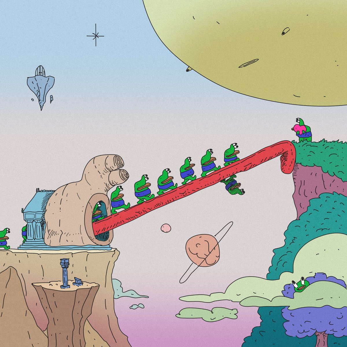 Not sure what the artist is up lately, but that Moebius pill is kicking hard.

At times, you can only admire the French legacy.