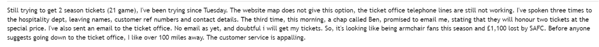 iankish's tweet photo. @RedAndWhite2017  ive just taken this off the messageboard and theres still continual problems with supporters trying to buy tickets / season tickets...no operational phone lines and no email response from the club - as theres no SMB rep at the minute maybe you can help out? https://t.co/Lkaxm61oMA