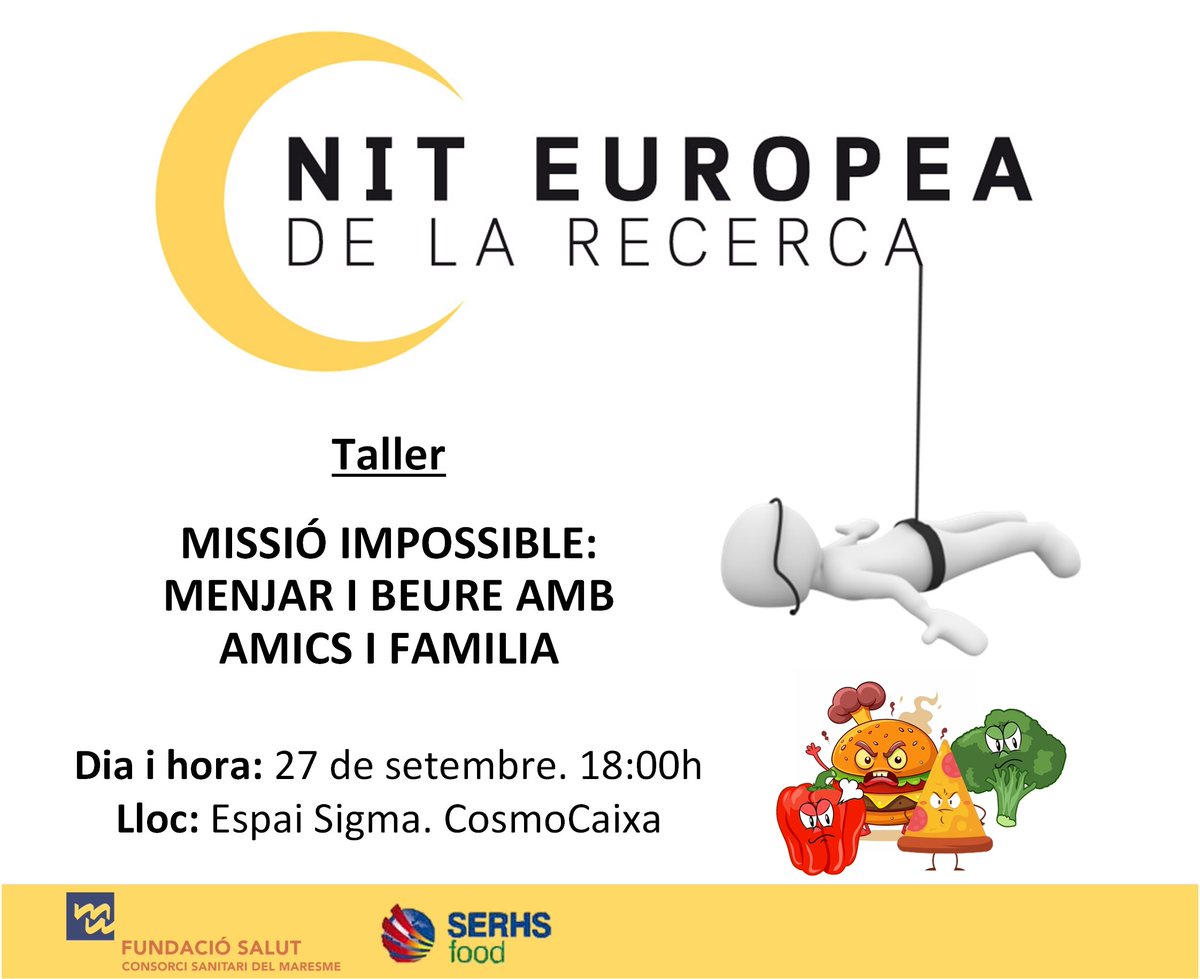 GIphysioLab (@giphysiolab) on Twitter photo Un any més, participem a la Nit Europea de la Recerca! A les 18h estarem al <a href="/CosmoCaixa_CAT/">Museu de la Ciència CosmoCaixa</a> (Sala Sigma) fent un taller on podreu veure les dificultats amb les que es troben els pacients amb disfàgia per menjar en família. No us ho perdeu! Per més info: lanitdelarecerca.cat Un any més, participem a la Nit Europea de la Recerca! A les 18h estarem al <a href="/CosmoCaixa_CAT/">Museu de la Ciència CosmoCaixa</a> (Sala Sigma) fent un taller on podreu veure les dificultats amb les que es troben els pacients amb disfàgia per menjar en família. No us ho perdeu! Per més info: lanitdelarecerca.cat