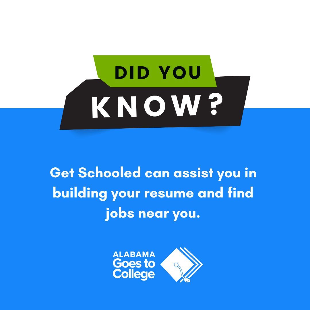 algoes2college's tweet image. We&apos;ve collaborated with Get Schooled to assist students with crafting their resumes, making the process of building a resume easier. Build your resume today! #summerbuild #resume #ALGoes2College #AlabamaPossible #DotheFAFSA