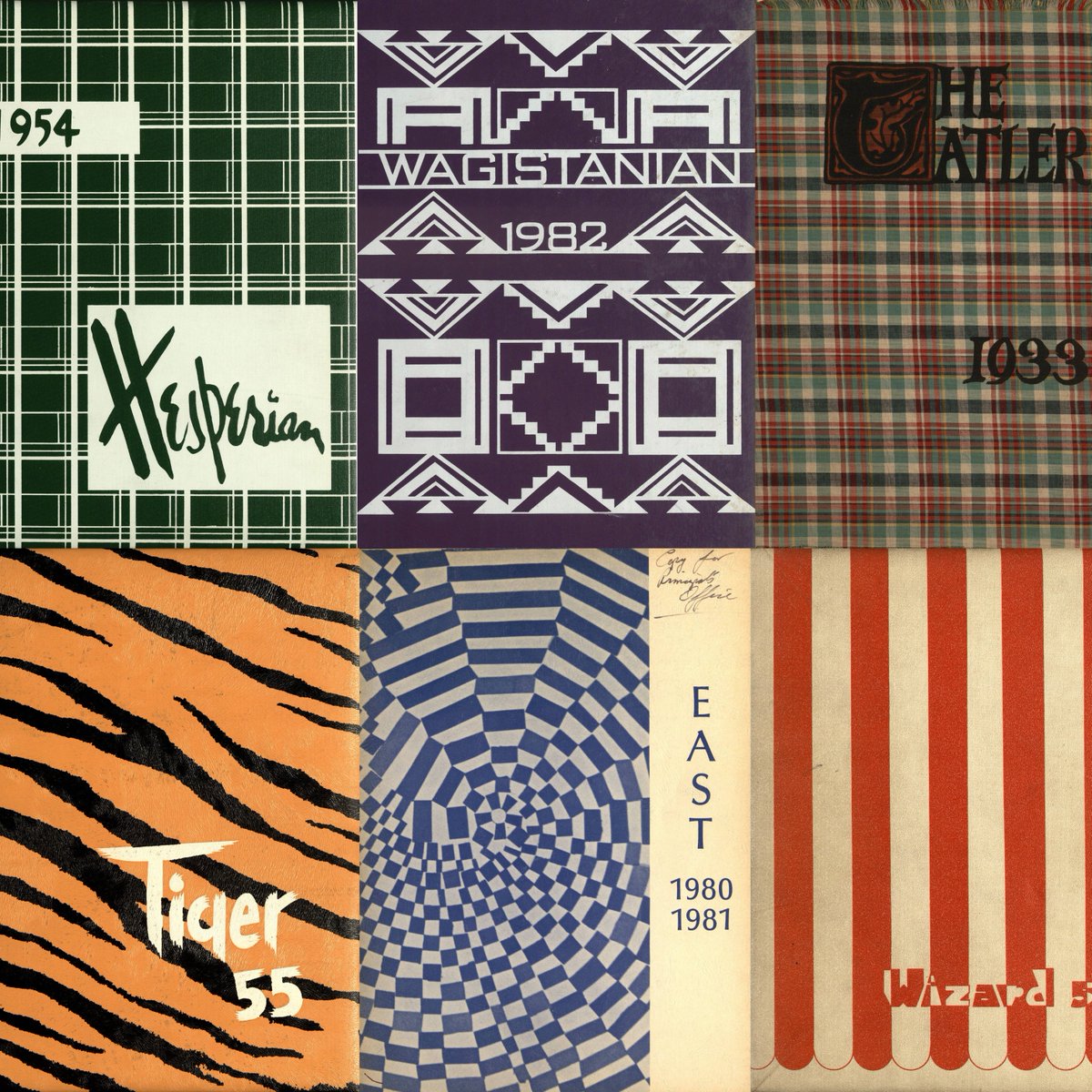 hclib's tweet image. We’re heading back into the school year with a blast from the academic past for #ArchivesPatterns. View yearbooks from the 1880s to the 1980s in the library’s Digital Collections. 
bit.ly/3Xu3KOa