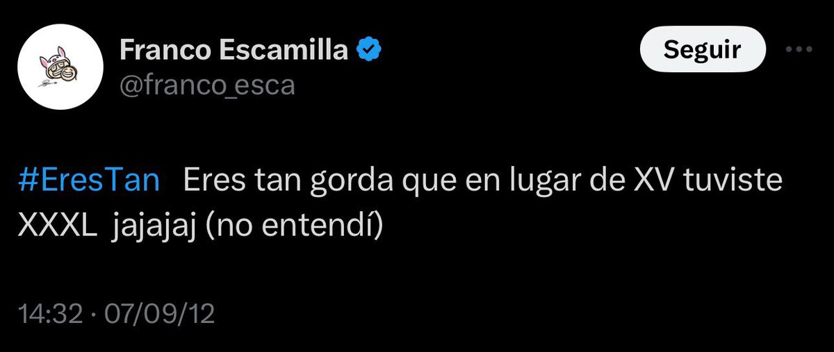 GlodeJo07's tweet image. Andan funando a Franco Escamilla por tuits viejos (aquí un ejemplo) y en general por lo sensible que ha resultado ser el señor.
La gente le cuestiona sobre los límites del humor y sube una fotografía de los XV años de su hija (por respeto no la subiré aunque es pública) y se…