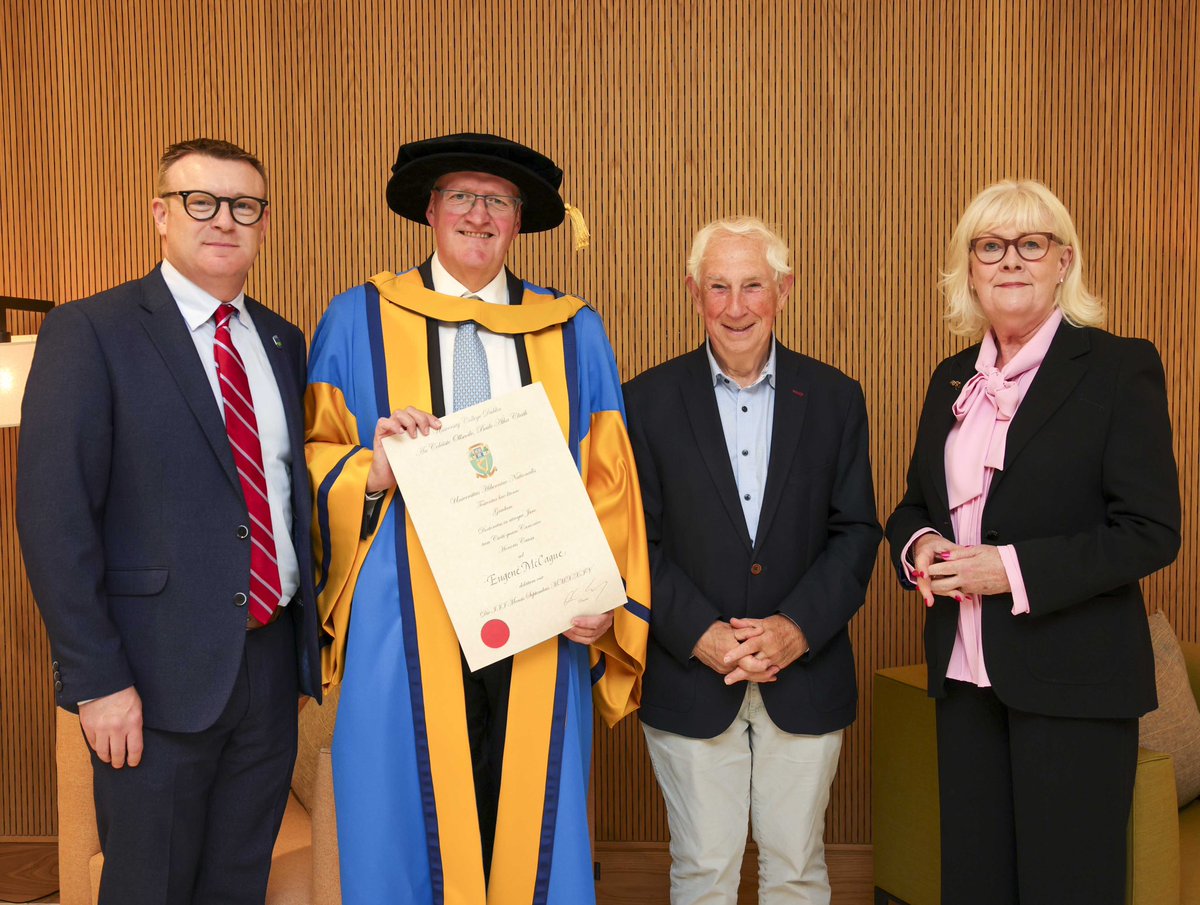 It was great to have current and past <a href="/ucddublin/">University College Dublin</a> Governing Authority Chairs together in Belfield this week: Mike Beary, Eugene McCague, Kieran McGowan and Marie O’Connor.