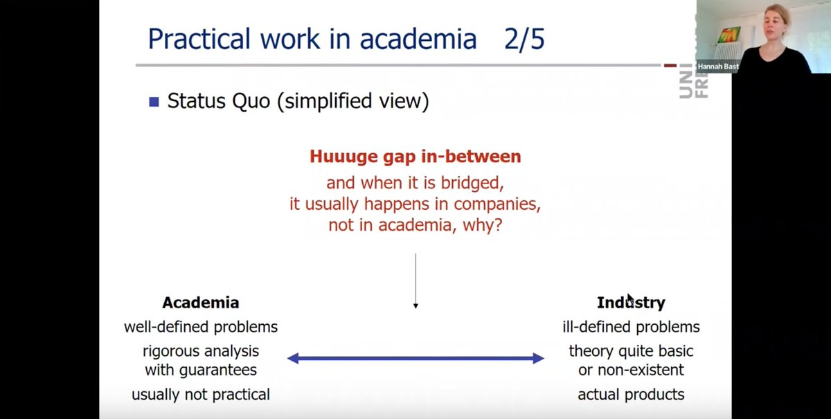 Ruben Taelman (@rubensworks) on Twitter photo Interesting video by <a href="/hannahbast/">Hannah Bast</a> about the QLever SPARQL Engine and challenges for doing practical work in academia. There surely is a huge gap between theory and practise that remains to be properly filled! #SPARQL #Academia
youtube.com/watch?app=desk… Interesting video by <a href="/hannahbast/">Hannah Bast</a> about the QLever SPARQL Engine and challenges for doing practical work in academia. There surely is a huge gap between theory and practise that remains to be properly filled! #SPARQL #Academia
youtube.com/watch?app=desk…