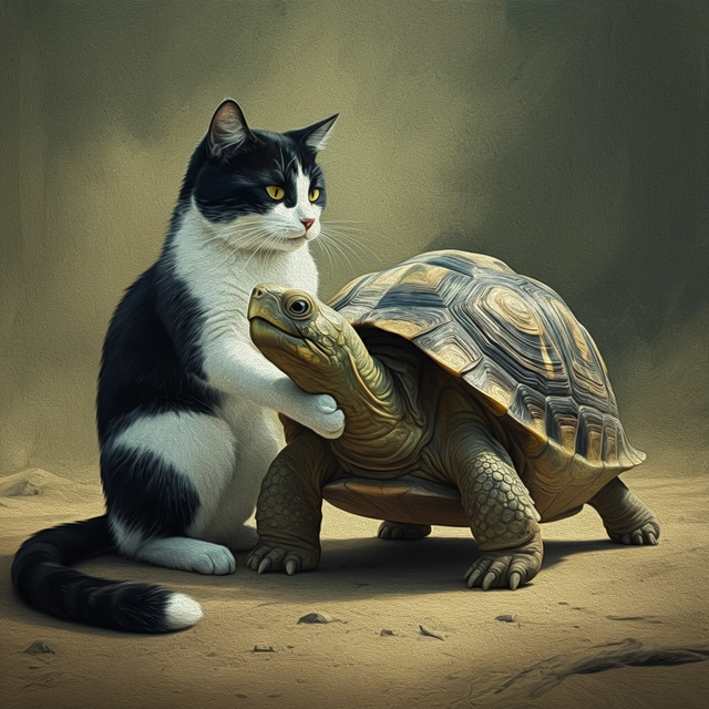 prrinksters's tweet photo. When you can’t decide between a cat or a turtle coffee mug idea? 🧐

#prrinksters #aiart #prrinks #prrink #coolart #popart #generativeart #prints #aigenerated #aigeneratedart https://t.co/fc65bLysve