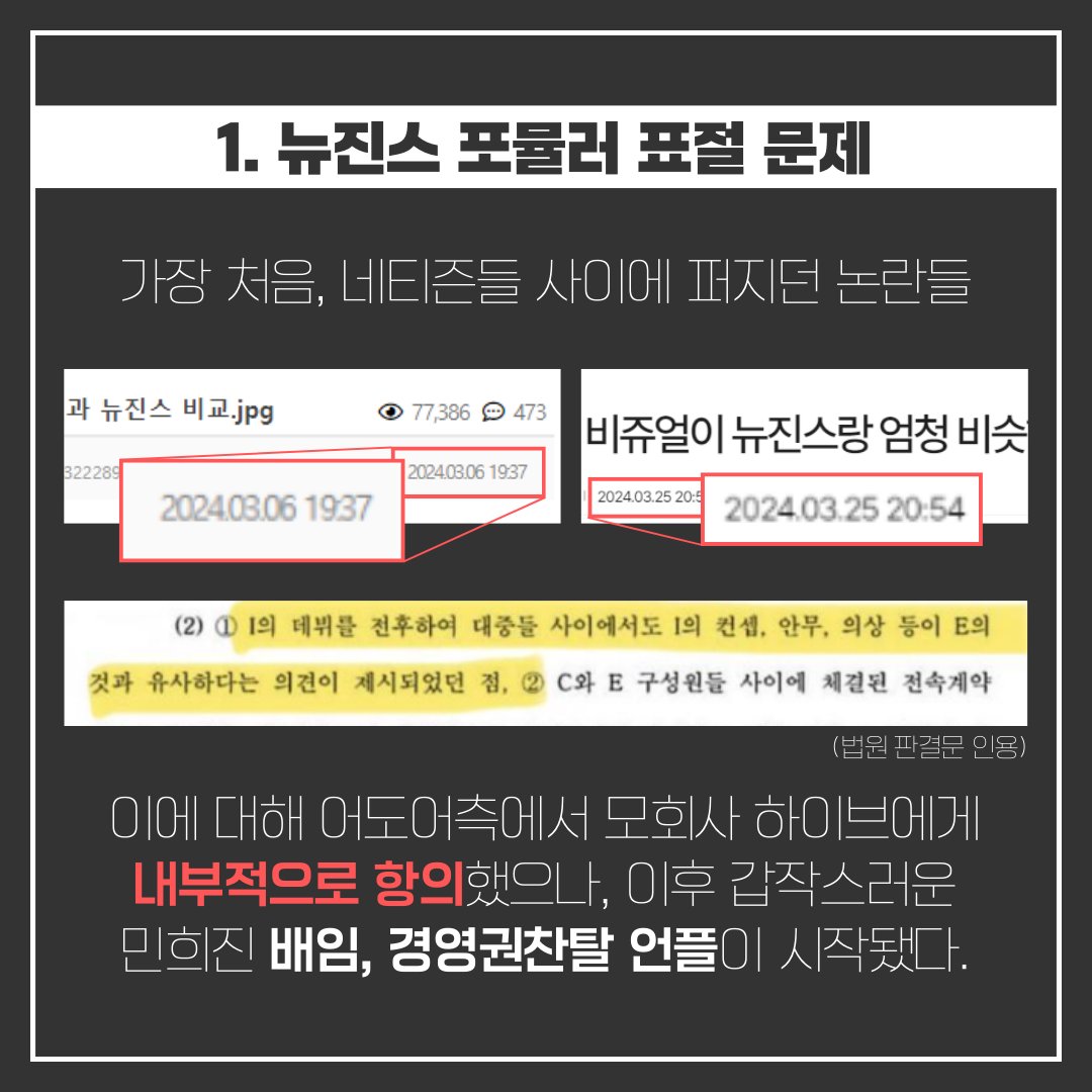 RespectNWJNS's tweet photo. 4월부터지금까지모회사하이브가뉴진스에게한짓들
#하이브어도어_뉴진스지우기_작작해
이게정말뉴진스를아끼겠다던회사의행보로보이십니까?
#HYBE_STOP_SABOTAGING_NEWJEANS
(4/18) https://t.co/TwIyjniC1N