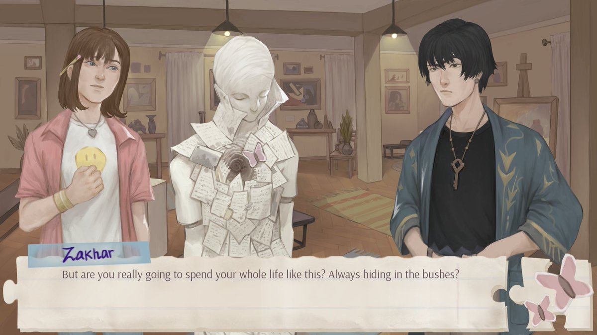 The store page for our VN is live!! 

The Final Fragment is a short coming-of-age story with yuri romance elements set in a Ukrainian arts academy. Cue teenage angst, awkward romance and a mysterious incident!  

store.steampowered.com/app/3203430/

Wishlist now on Steam!  #vn #indie (1/2)