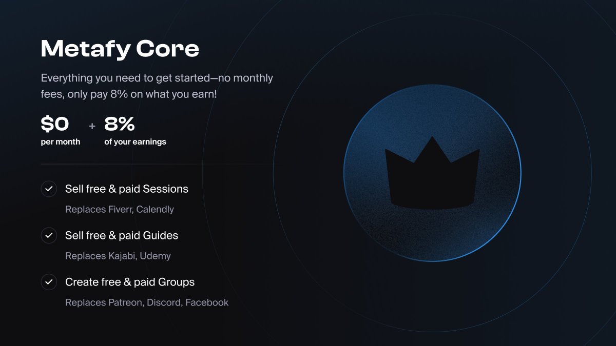 The rumors are true, Metafy now has a free plan! 

Announcing Metafy Core, the easiest (and cheapest) way for the greatest minds in gaming to make a living doing it, no matter the size of their audience.

To celebrate we're giving away 20 free lessons with your choice of any of