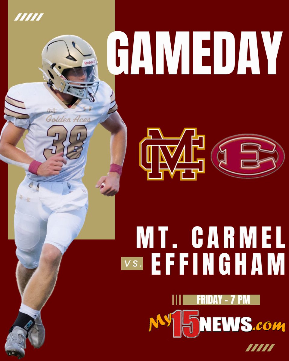 🏈Effingham @ Mt. Carmel
🕢 7 p.m.
📍Riverview Stadium
🎙Scott Allen and Kyle Peach 
📻 WSJD 100.6
👀💻 youtube.com/@my15news