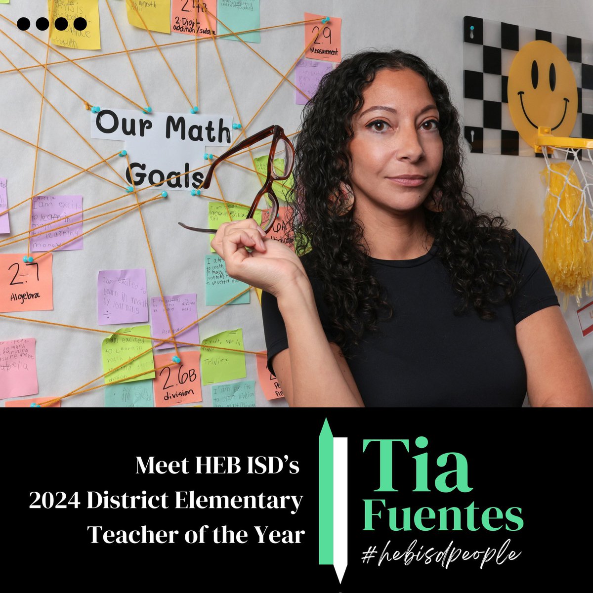 hebisd's tweet image. She is one of HEB ISD’s most dynamic and forward-thinking educators. Give it up for Mrs. Tia Fuentes – Our 2024 District Elementary Teacher of the Year! #hebisdpeople