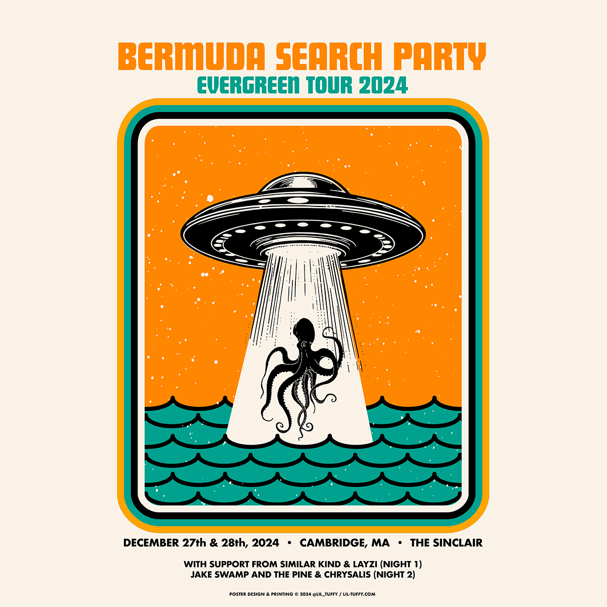 ON SALE NOW! Get tickets for Bermuda Search Party on December 27 ( with <a href="/SimilarKindBand/">similar kind</a>, <a href="/notlayzi/">layzi</a>) &amp; 28 (with Jake Swamp and The Pine, Chrysalis) 🛸 axs.com/series/24036/b…