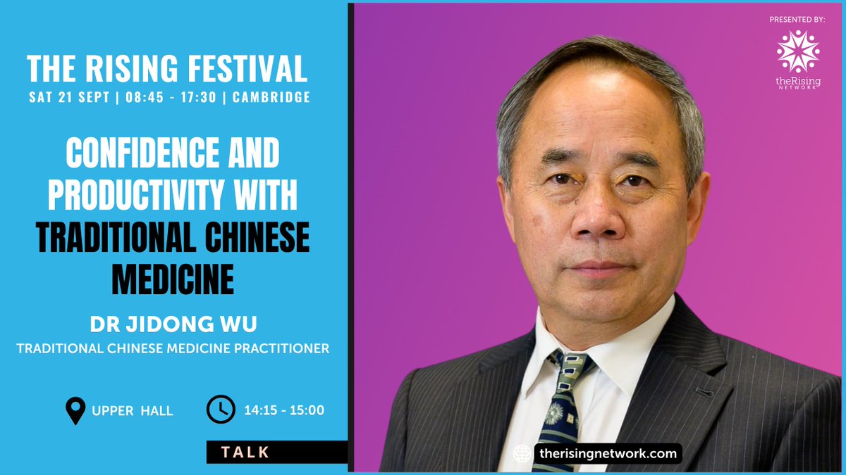 Ready to take control of your health, boost your confidence, and enhance productivity? 🙌

Join our session on Traditional Chinese Medicine to optimise health &amp; well-being, benefiting women's health &amp; empowerment.

#RisingFest2024 #confidence