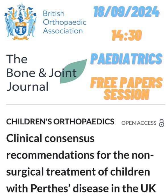 I'll be presenting our consensus recommendations for #PerthesDisease at <a href="/BritOrthopaedic/">BOA</a> Congress later this month

I'll have beautifully made recommendation posters with me, come say hi if you’d like one!👋

If you can’t make it, let me know and I’ll post you one📮 

#BOAAC2024