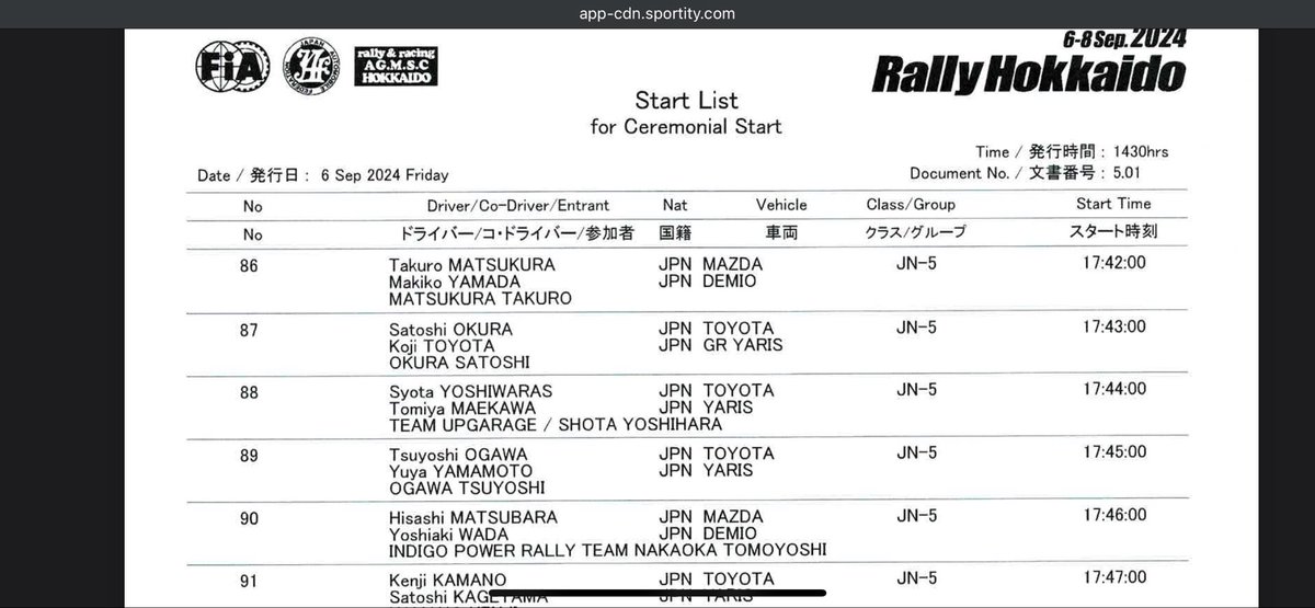 shota_RALLY's tweet photo. 【2024JAF全日本ラリー選手権】
Rd.7 RALLY HOKKAIDO

今日はラリーショーでした！！
色んな車がいてかっこいいですね☺️☺️

これからセレモニアルスタート！
ショータ ヨシワラズ出発です🤣🤣🤣

#アップガレージ #TEIN #DUNLOP #WinmaX #ZACS #全日本ラリー #AgeProof #三鈴オートサービス https://t.co/zPjjdMzl3g