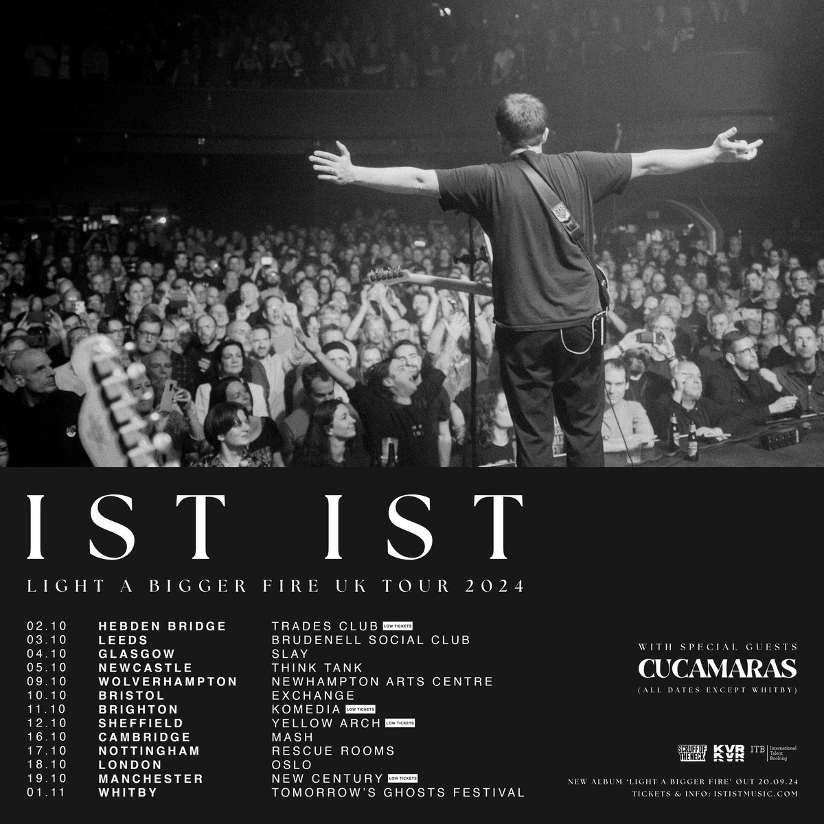 Our ‘Light A Bigger Fire’ UK Tour kicks off in less than four weeks and we’re pleased to welcome <a href="/cucamarasband/">CUCAMARAS</a> as special guests for all shows except Whitby.

Tickets are running low in places with less than ten remaining in Hebden Bridge and Brighton. Grabs yours and we’ll see