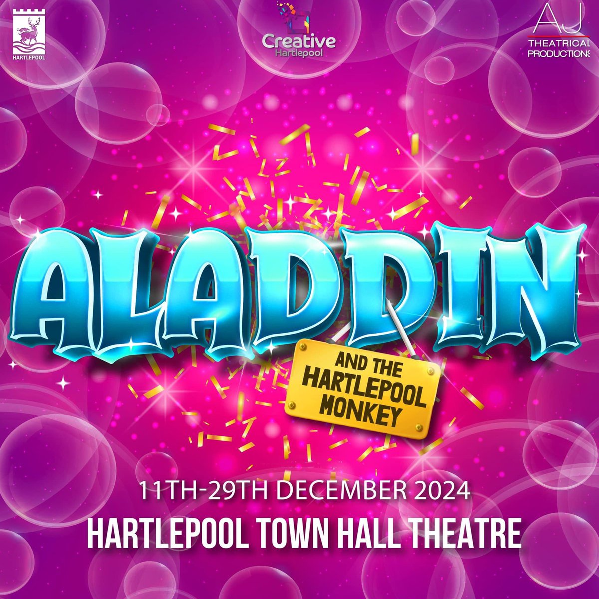 🎉✨ On your magic carpet, get set, go! Hartlepool's Christmas Panto, Aladdin and the Hartlepool Monkey, is now on sale! 🎭 

BOOK NOW culturehartlepool.com/events/aladdin… 🎟️🌟