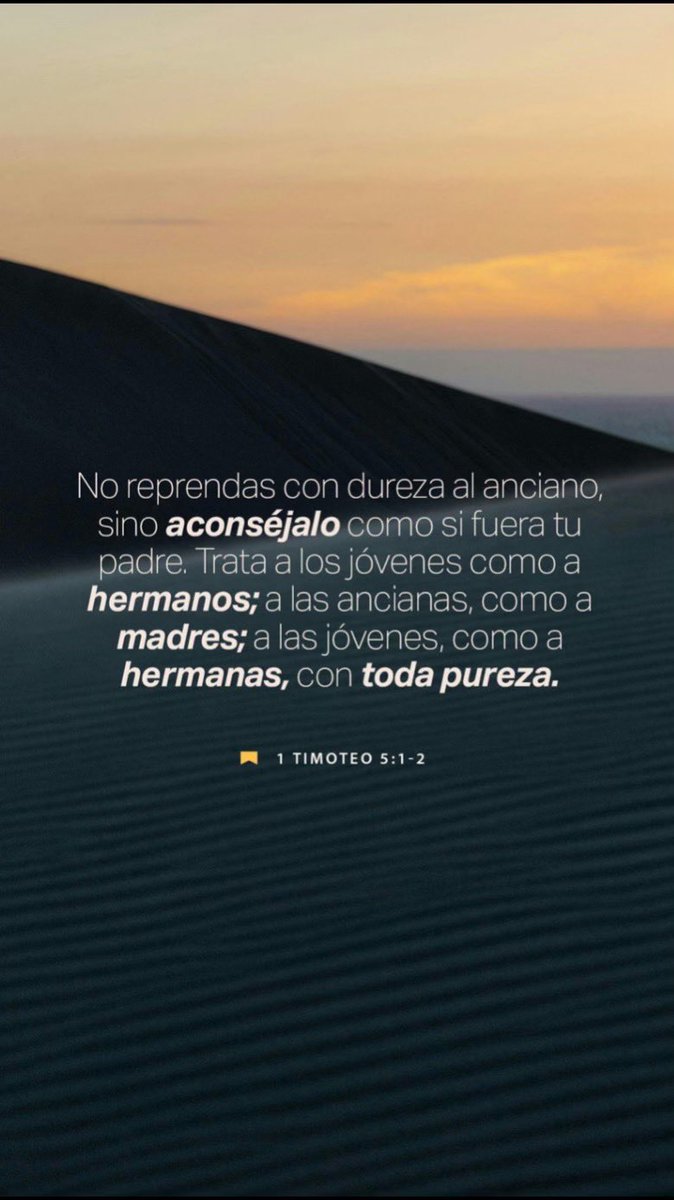MASDPLD's tweet image. “No reprendas al anciano, sino exhórtale como a padre; a los más jóvenes, como a hermanos;”
1 Timoteo 5:1 RVR1960
bible.com/bible/149/1ti.…