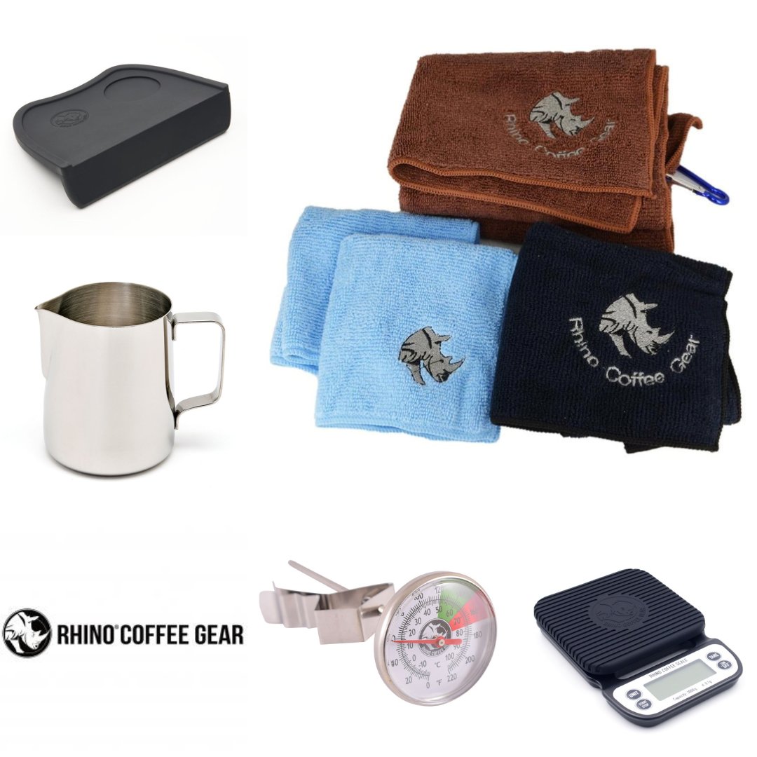 A collection of practical, innovative, and hard-wearing coffee tools and accessories from Rhino Coffee Gear.

Includes tampers, foaming jugs, tamping mats, hand grinders, shot glasses, thermometers, scales, and more for professional and home baristas: jesuk.com/shop-by-brand/…?