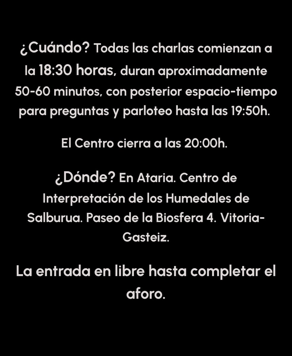 Asociación Cultural Hojarasca (@ahojarasca) on Twitter photo Os animamos a participar en la charla del próximo jueves día 12 de septiembre en Ataria, el Centro de Interpretación de los Humedales de Salburua (Vitoria-Gasteiz), a las 18.30 horas, a cargo de la <a href="/astroalava/">Sociedad Astronómica de Álava</a>: "Mitología y cultura estelar en Vasconia y Álava".
1/3 Os animamos a participar en la charla del próximo jueves día 12 de septiembre en Ataria, el Centro de Interpretación de los Humedales de Salburua (Vitoria-Gasteiz), a las 18.30 horas, a cargo de la <a href="/astroalava/">Sociedad Astronómica de Álava</a>: "Mitología y cultura estelar en Vasconia y Álava".
1/3